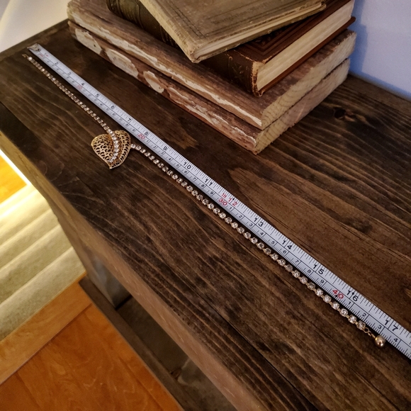 Vintage Gold Tone Leaf Gemstone Fashion Necklace 🍂😍 - Picture 11 of 11